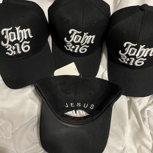 New set of 4 John 3:16 Hats. Ships same day! all for &55 Great Christmas gift!!